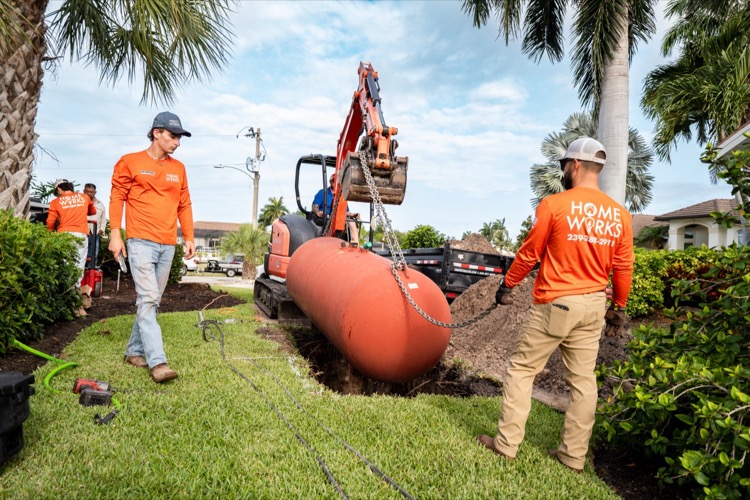 Underground propane tank installation